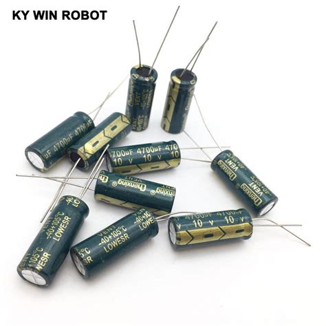 10 Pcs Aluminum Electrolytic Capacitor 4700 UF 10 V 10 25 Mm