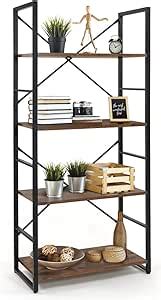 CAPHAUS 4 Tier Bookshelf 24 Inch Width Free Standing Shelf Bookcase