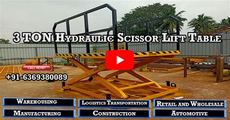 3 Ton Hydraulic Scissor Lift Table Chennai Trichy Tada Andhra Kerala India