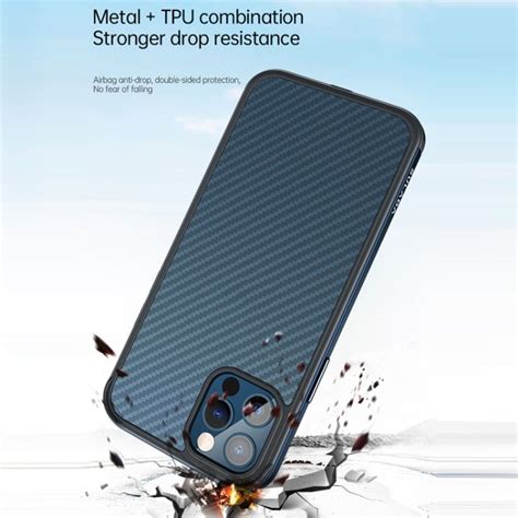 SULADA Luxury 3D Series Carbon Fiber Textured Shockproof Metal Silicone