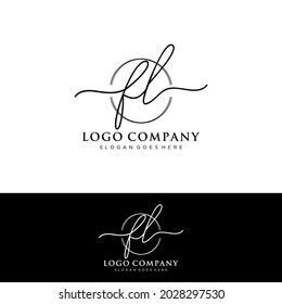 Fl Initial Letters Handwriting Signature Logo Stock Vector Royalty