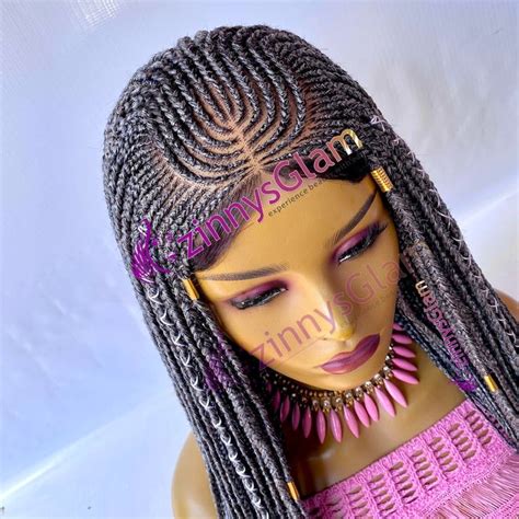 Ready To Ship Fulani Cornrow Ghana Weaving Handmade Braided Wig For