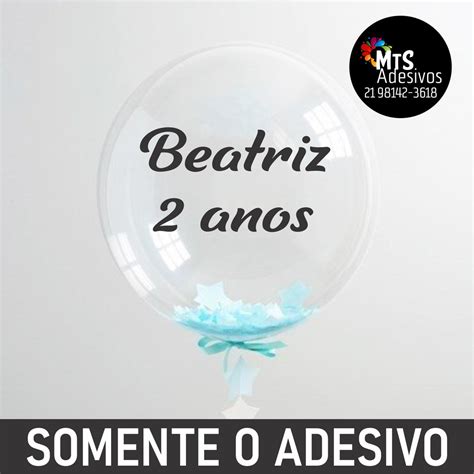 Adesivo personalizado Nome Idade para bubble balão transparente