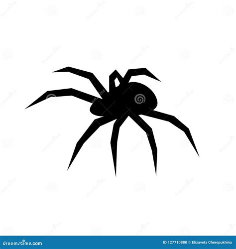 Black Spider Vector Silhouette Black Widow Flat Vector Illustration