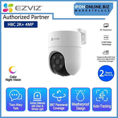 EZVIZ H8c 2K 4MP 4mm Smart Home Weatherproof Pan Tilt Wi Fi CCTV