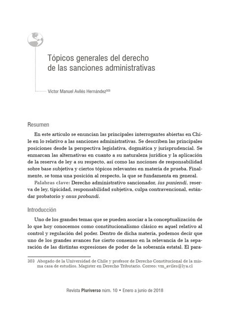 TÓpicos Generales Del Derecho De Las Sanciones Administrativas Pdf Derecho Penal Caso De Ley