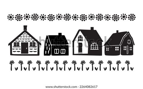 Collection Cute House Illustration Set Vector Stock Vector (Royalty ...