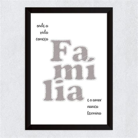 Quadro Decorativo Fam Lia Lettering Frame Decor