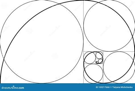 Concept G Om Trique De Rapport D Or Spirale De Fibonacci Illustration