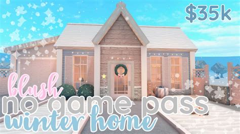 No Game Pass Blush Winter Home Bloxburg Build Youtube