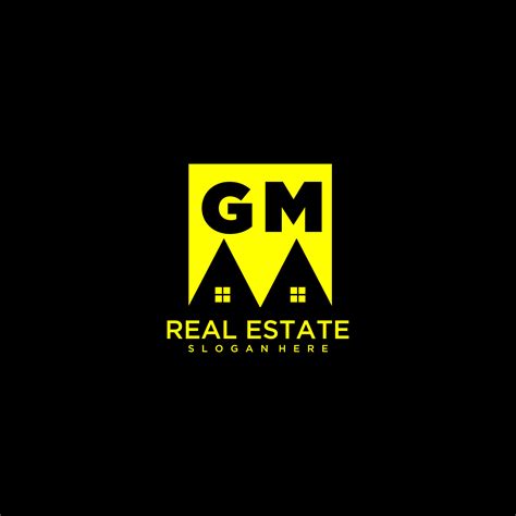 Logotipo De Monograma Inicial Gm Real Estate En Diseño De Estilo