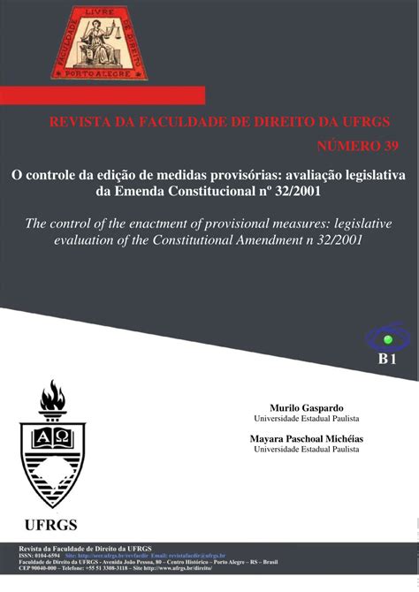 Pdf O Controle Da Edição De Medidas Provisórias Avaliação