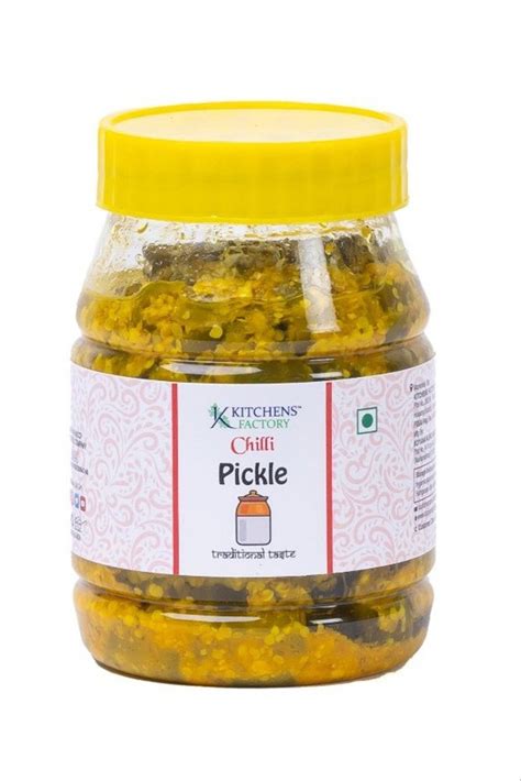 Kitchens Factory Spicy Gm Green Chilli Pickle Packaging Type Jar