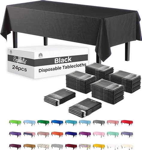 Pack Black Plastic Table Cloth In X In Disposable