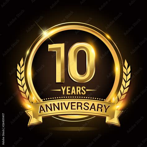 Celebrating Th Years Anniversary Logo With Golden Ring And Ribbon