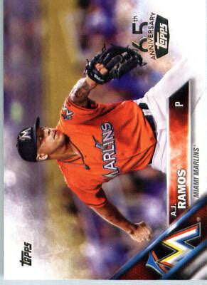 2016 Topps 65th Anniversary Miami Marlins Baseball Card 42 A J Ramos