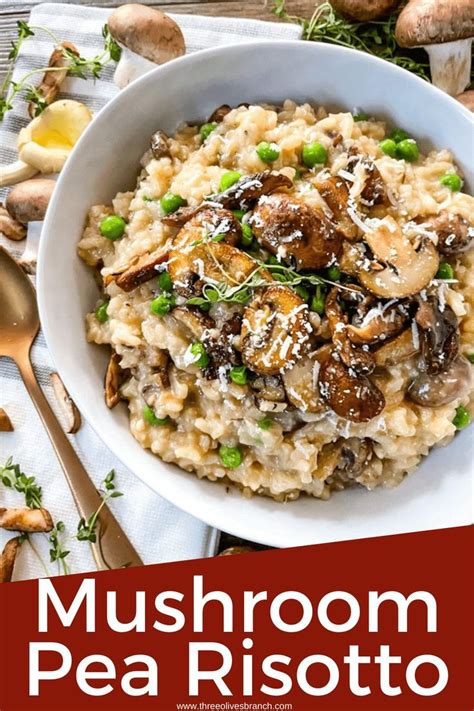 Creamy Mushroom Pea Risotto Recipe