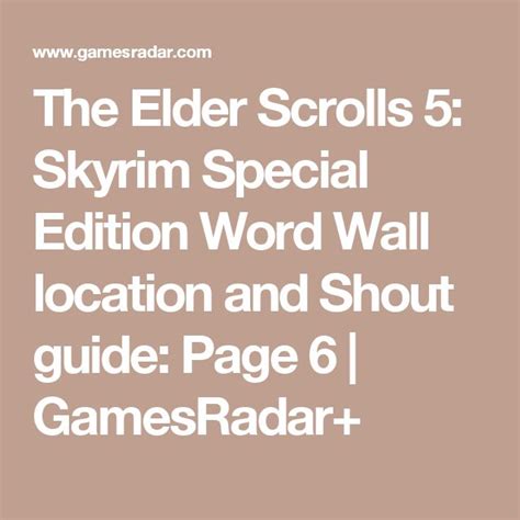 Skyrim Word Wall Location And Shout Guide Skyrim Word Wall Words