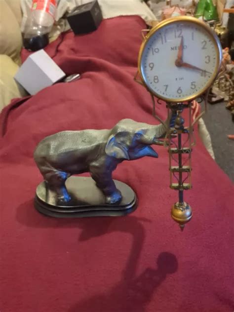 VINTAGE JAPANESE MEIKO 8 Day Elephant Statue Pendulum Clock 400 00