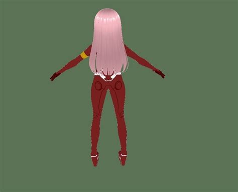 3d Model Vroid 3d Anime Character Model Zero Two Vr Ar Low Poly