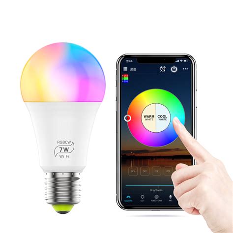 AC85 265V E27 E26 B22 7W RGBCW WiFi Smart Bulb Voice Control Dimmable