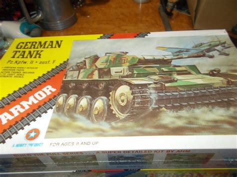 Vtg AHM German Tank Pz Kpfw II Ausf F 1 72 Model Kit 1974 Armor FACTORY