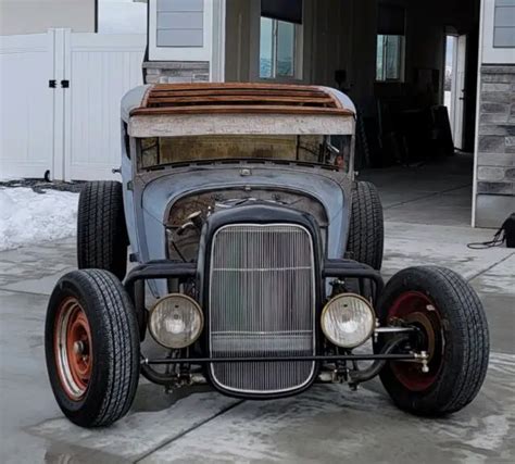 1929 Ford Model A Tudor Rat Rod Hot Rod Street Rod Sedan Grey Rwd Automatic Classic Ford Model