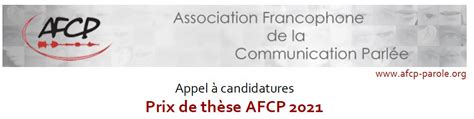 Appel Candidatures Prix De Th Se Afcp Date Limite