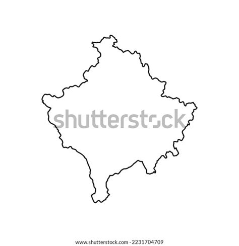 Outline Map Kosovo White Background Vector Stock Vector (Royalty Free ...