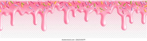 Pink Donut Icing Glaze Realistic Isolated Stock Vector Royalty Free