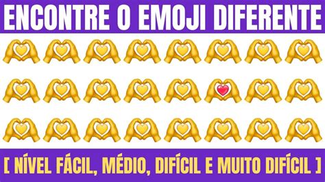 Encontre o EMOJI Diferente Nível Fácil Médio Difícil e Muito Difícil