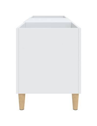 Meuble Platine Vinyles Blanc Avec Rangement Vinyles Pieds Scandi Ciel