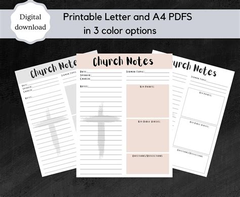 Printable Church Notes Template Sermon Notes Church Notes PDF Letter