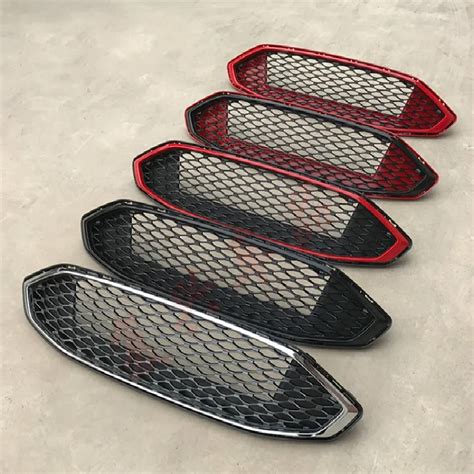 Abs Chrome Car Front Bumper Mesh Grille Around Trim Racing Grills Fit