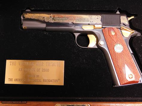 Colt 1911a1 Vietnam Tribute W Display Case 1 Of 1500 45 Acp