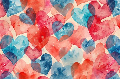 Premium Photo Seamless Pattern For Valentines Day Modern Watercolor