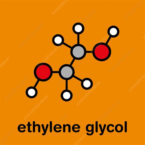 Ethylene glycol antifreeze molecule, illustration - Stock Image - F027 ...