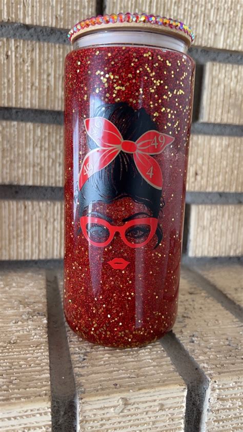 49ers Glass Snow Globe Tumbler Etsy