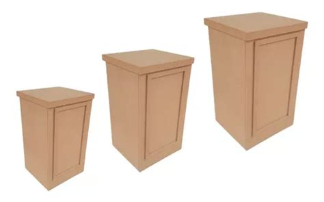 Kit 2 Trio De Mesas Cilindro Quadrado Festa Mdf Parcelamento Sem Juros