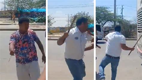 Video Tremenda Pelea Entre Dos Taxistas Por Una Carrera En Plena Vía Pública Ctv Barranquilla