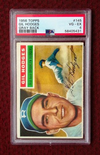 1956 Topps Gil Hodges 145 PSA 4 Gray Back Brooklyn Dodgers HOF