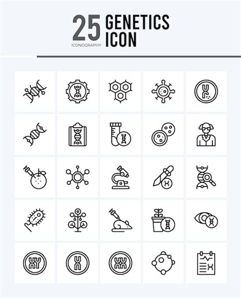 Premium Vector Genetics Lineal Color Icon Pack Vector Illustration