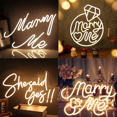 Marry Me Sign Led Light Up Letter Valentine Gift Light Up Marry Me Sign