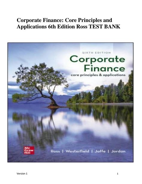 solution corporate finance core principles  studypool