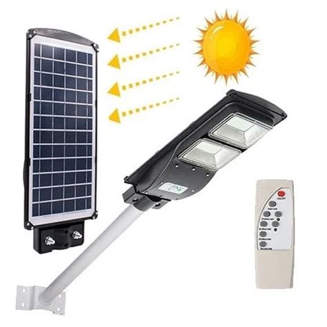 Foco Led Solar Exterior W Led Con Brazo Met Lico Y Control Remoto