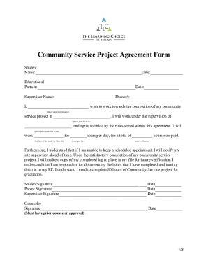 Fillable Online Printable Community Service Forms Ms Word