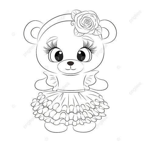 Teddy Bear Coloring Book Cute Girl Woman T Teddy Vector Bear