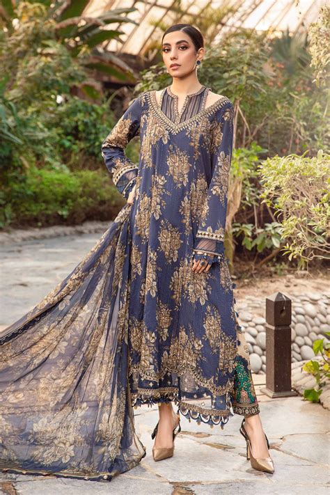 Maria B Mprint Blue Luxury Lawn Collection Replica Master Replica