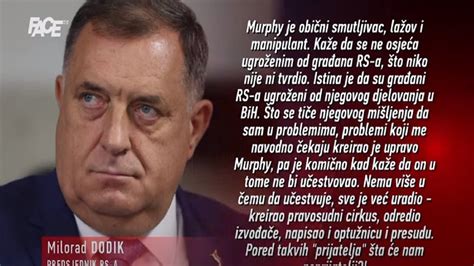 Verbalni Fajt Murphy Dodiku Nisam Neprijatelj Srba I Rs A Dodik