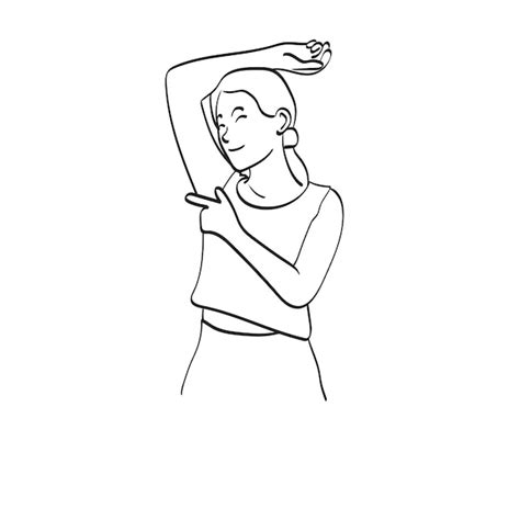 Premium Vector Line Art Armpit Woman Hand Up Clean Skin Depilation